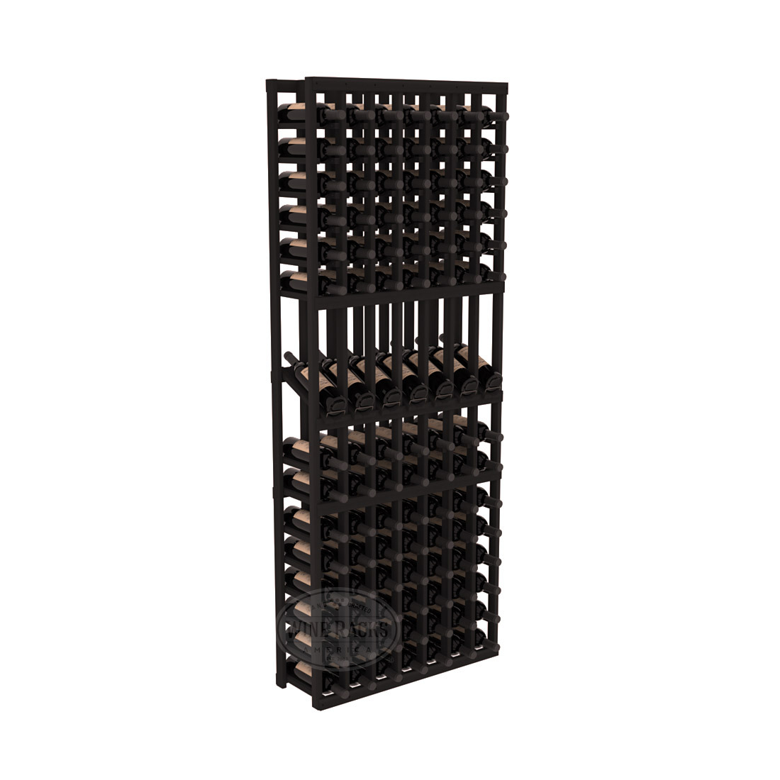 InstaCellar 7 Column Display Row Rack – Premium Redwood / Black stained