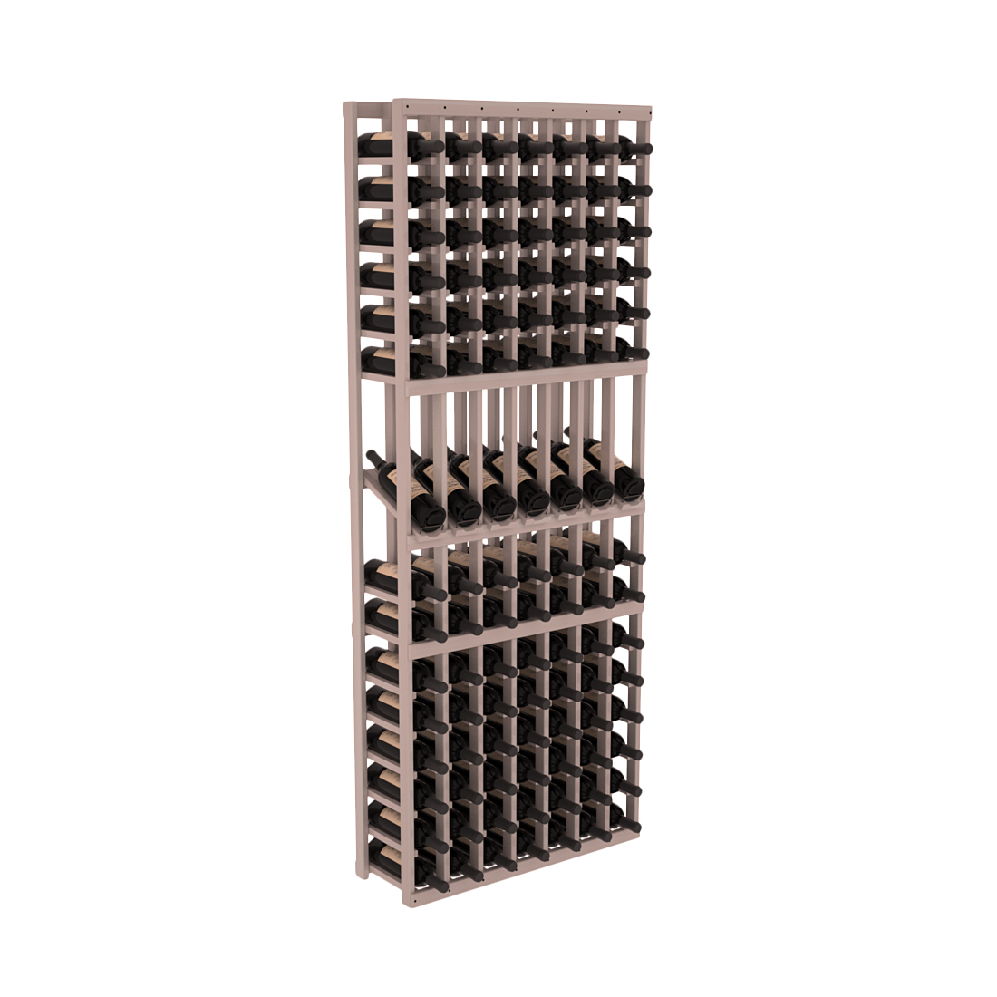 InstaCellar 7 Column Display Row Rack – Premium Redwood / Greywash stained