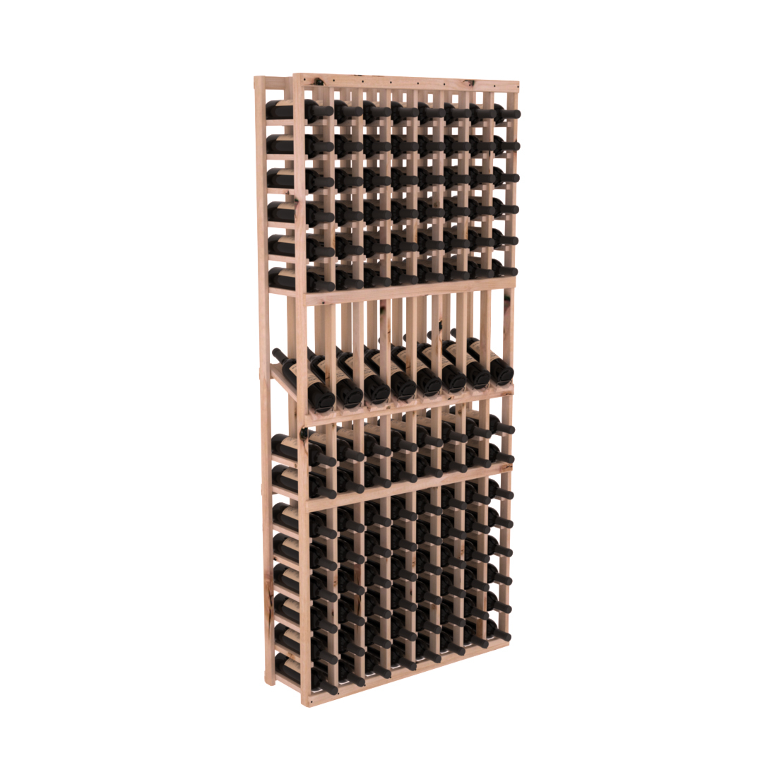 InstaCellar 8 Column Display Row Rack – Knotty Alder / Unstained