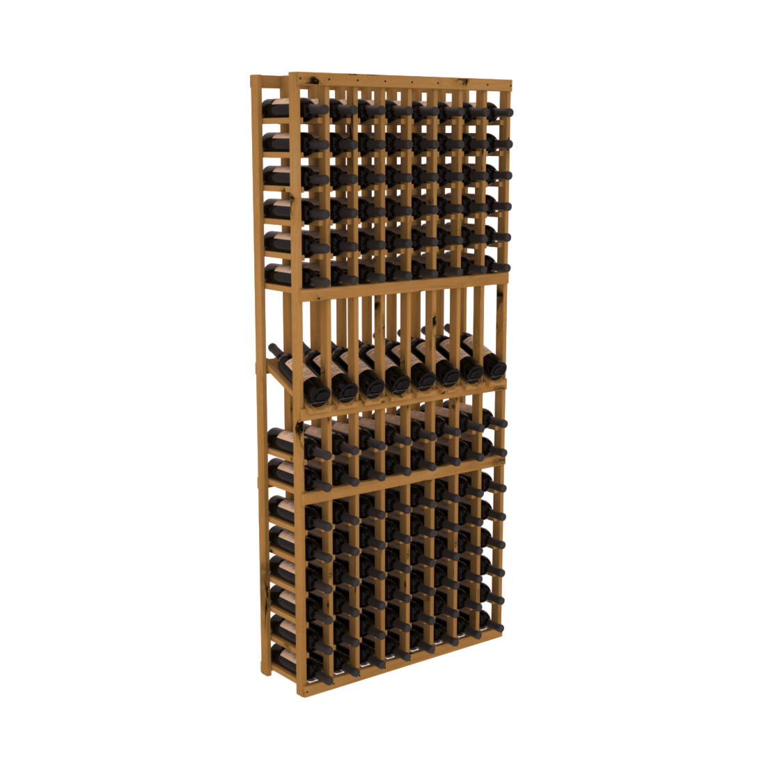 InstaCellar 8 Column Display Row Rack – Knotty Alder / Oak stained