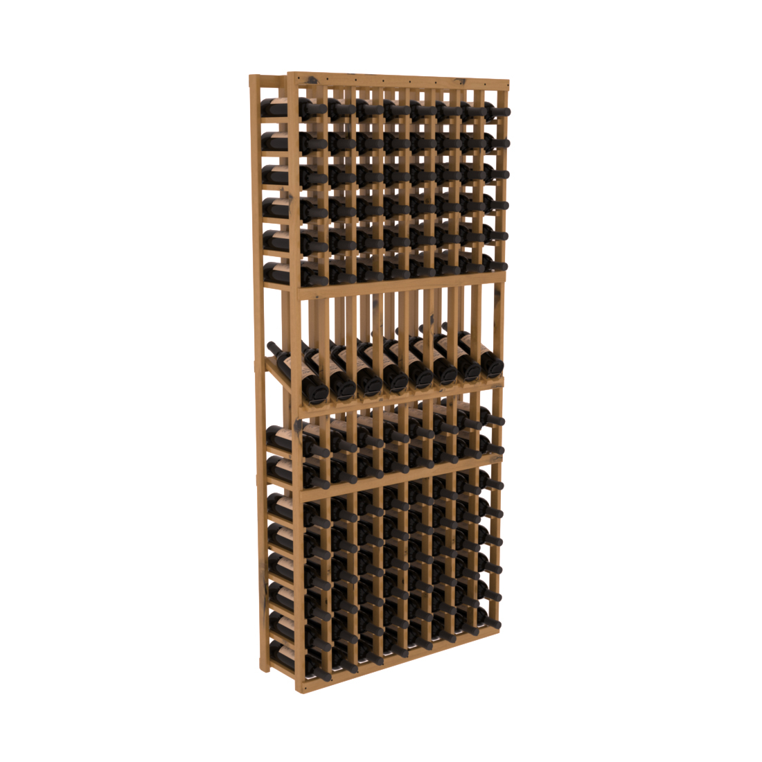InstaCellar 8 Column Display Row Rack – Knotty Alder / Oak stained