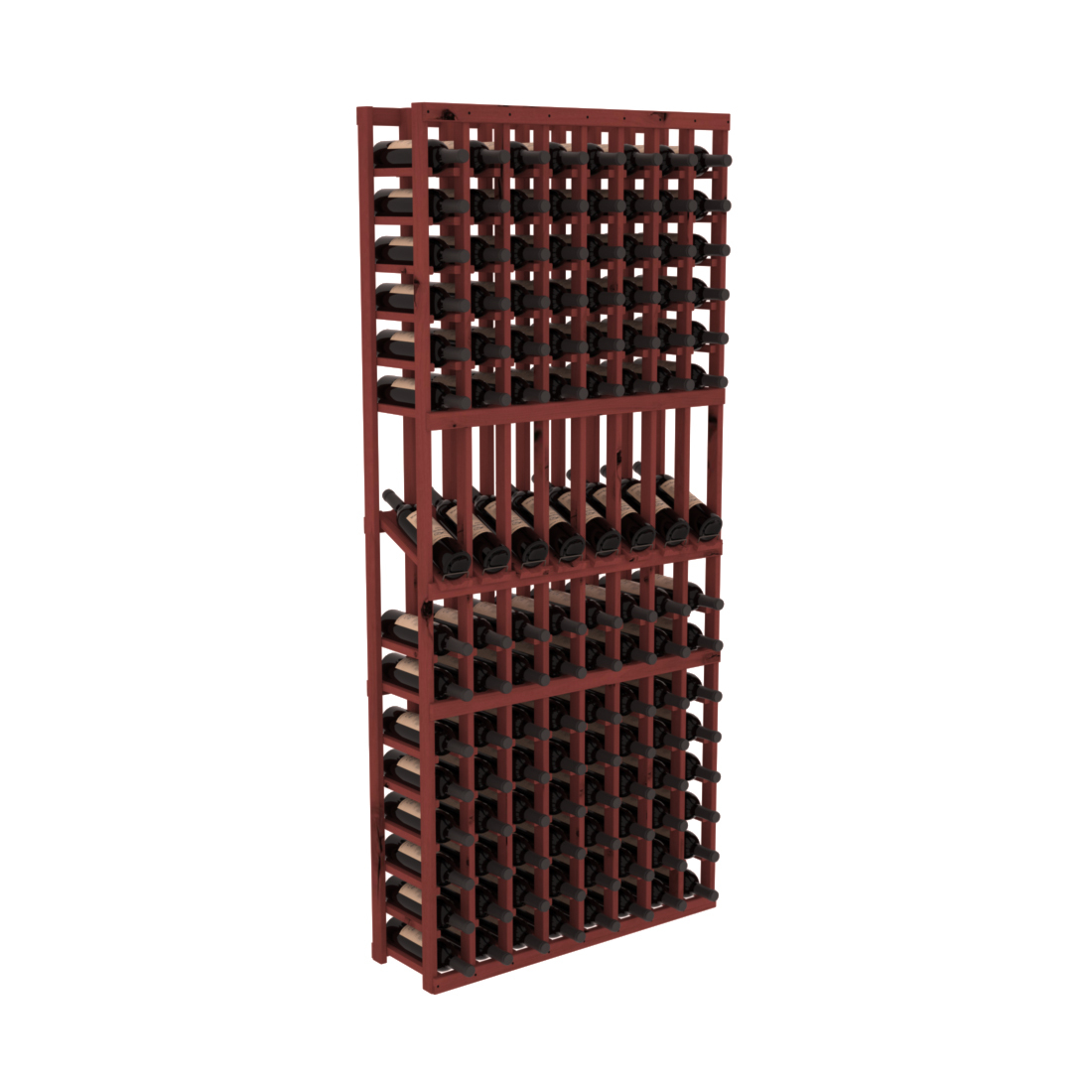 InstaCellar 8 Column Display Row Rack – Knotty Alder / Cherry stained