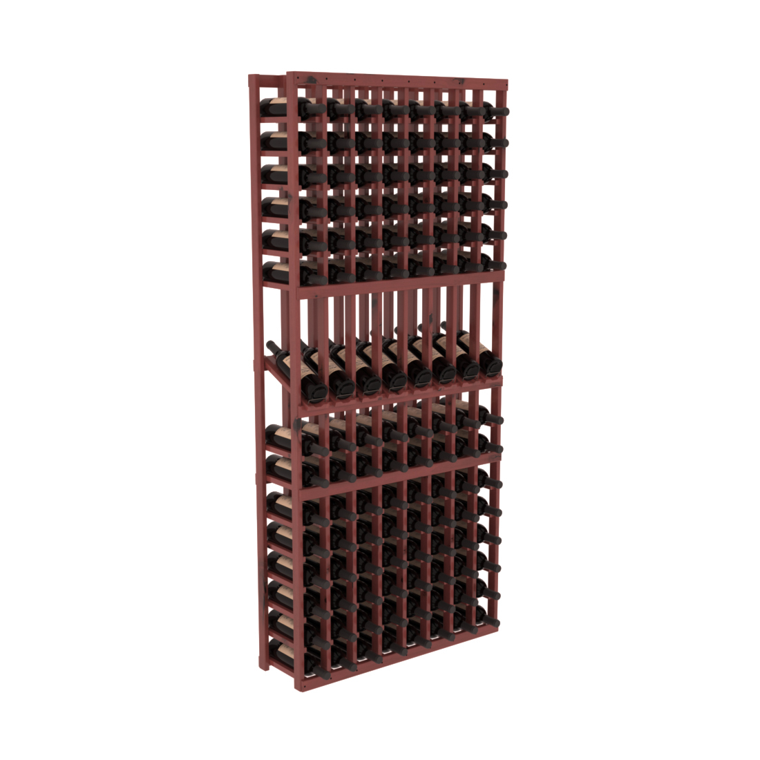 InstaCellar 8 Column Display Row Rack – Knotty Alder / Cherry stained