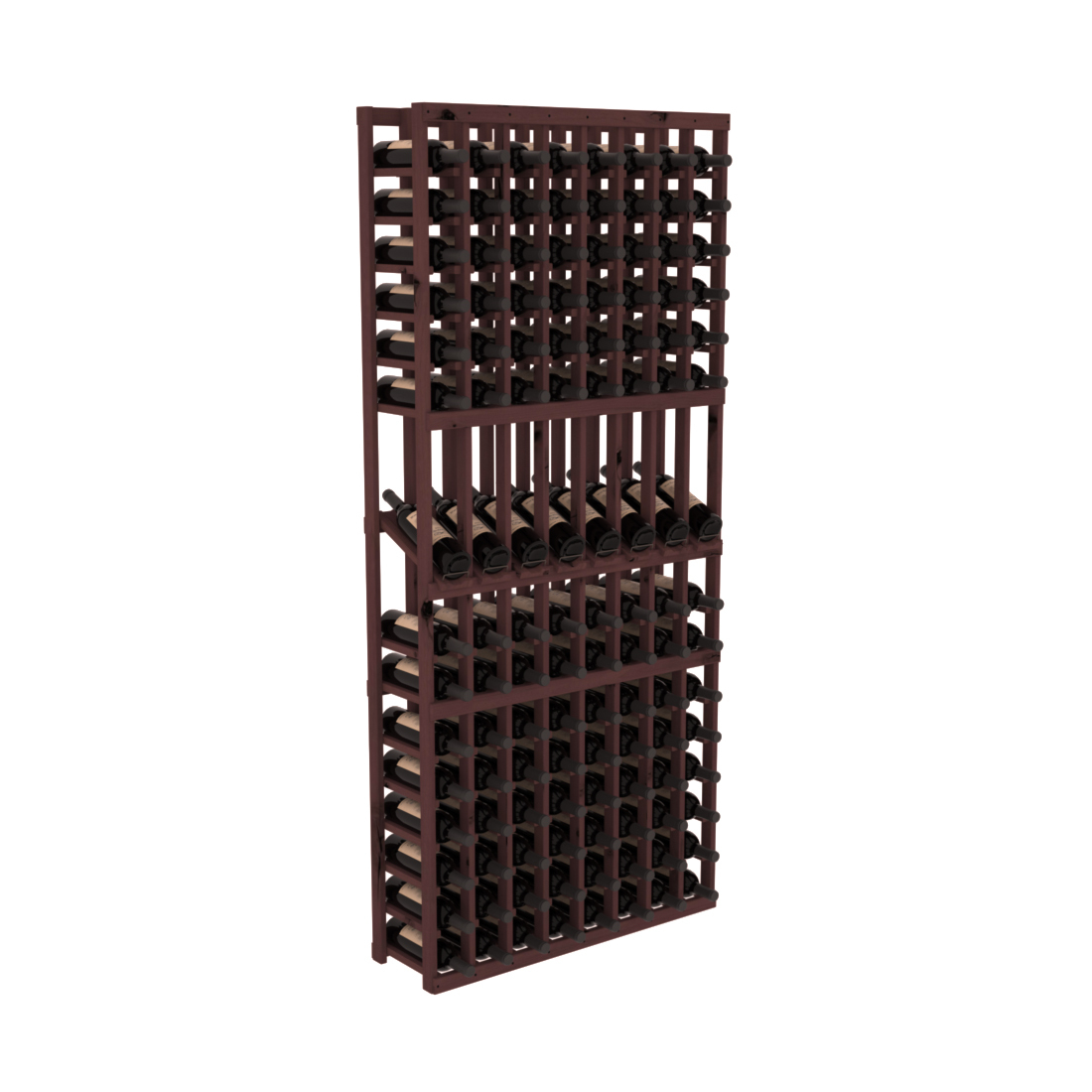 InstaCellar 8 Column Display Row Rack – Knotty Alder / Walnut stained