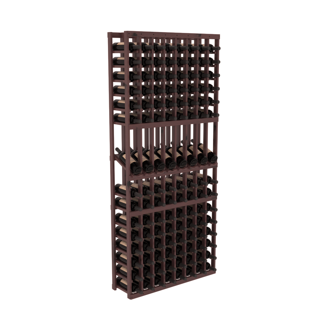 InstaCellar 8 Column Display Row Rack – Knotty Alder / Walnut stained