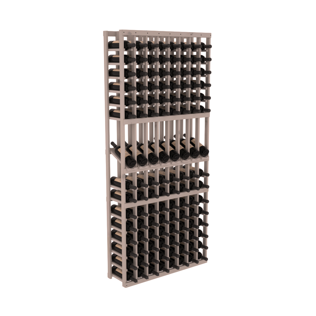 InstaCellar 8 Column Display Row Rack – Knotty Alder / Greywash stained