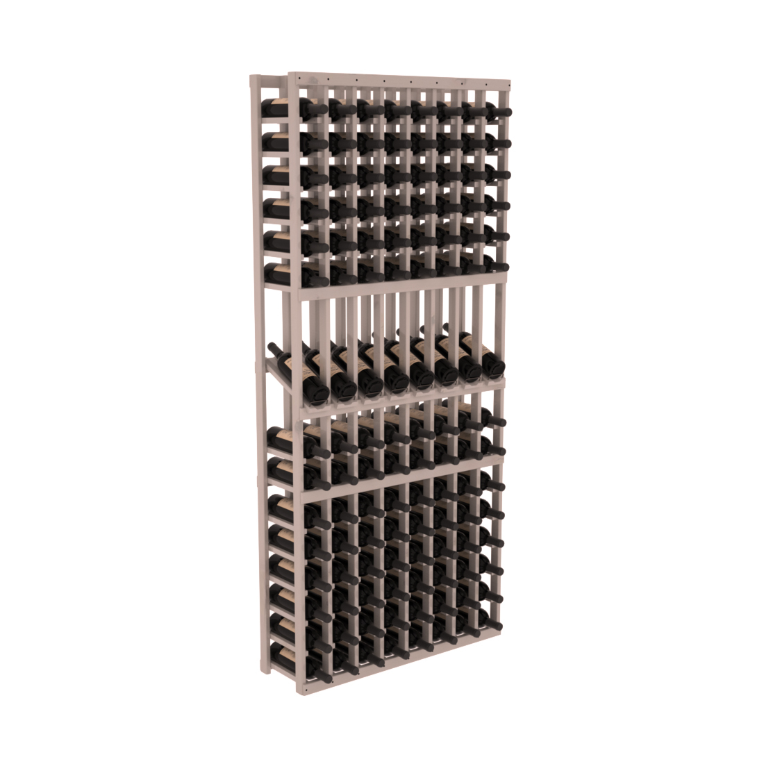 InstaCellar 8 Column Display Row Rack – Knotty Alder / Greywash stained