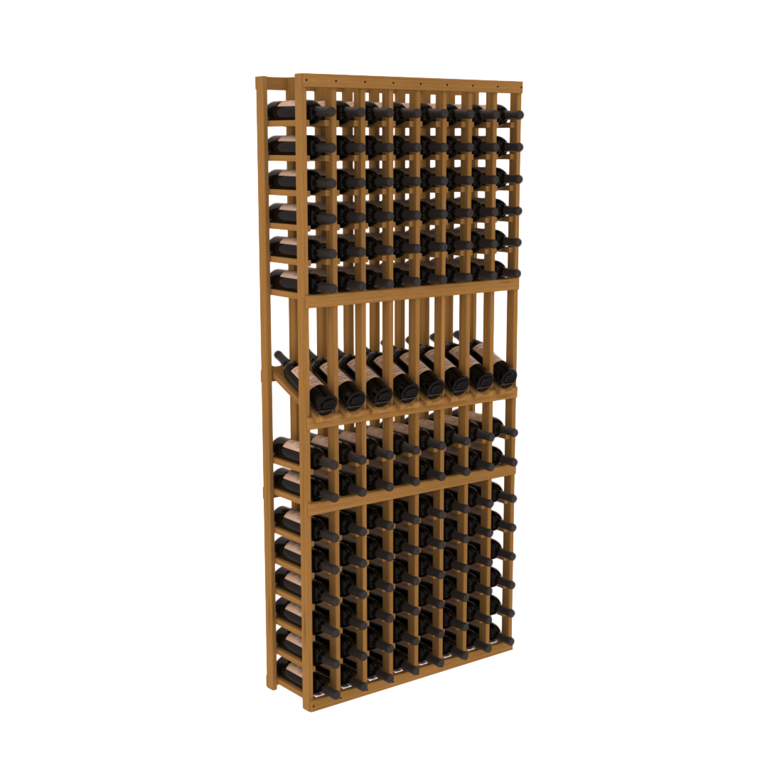 InstaCellar 8 Column Display Row Rack – Grand Mahogany / Oak stained
