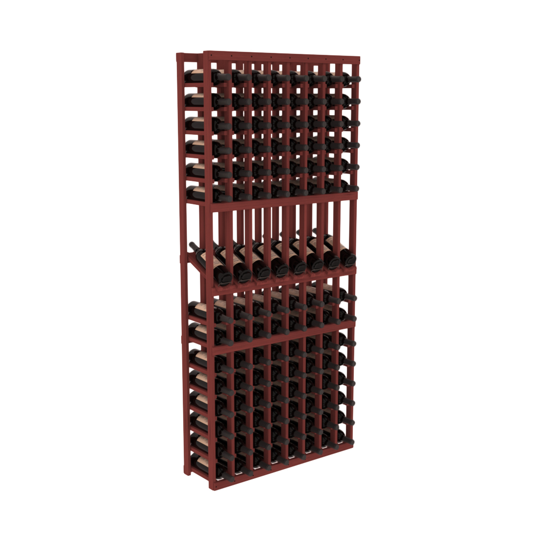 InstaCellar 8 Column Display Row Rack – Grand Mahogany / Cherry stained