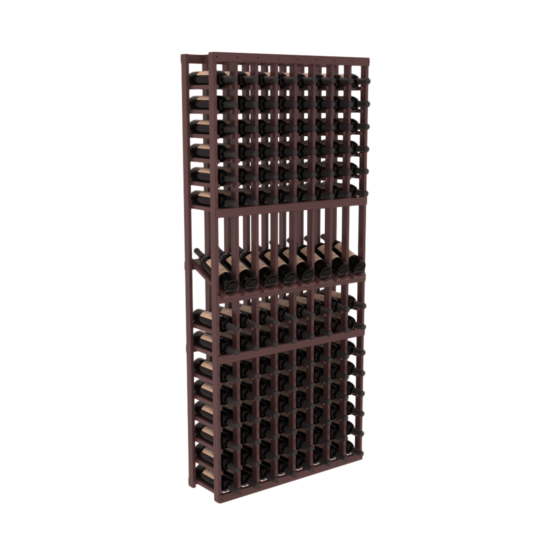 InstaCellar 8 Column Display Row Rack – Grand Mahogany / Walnut stained