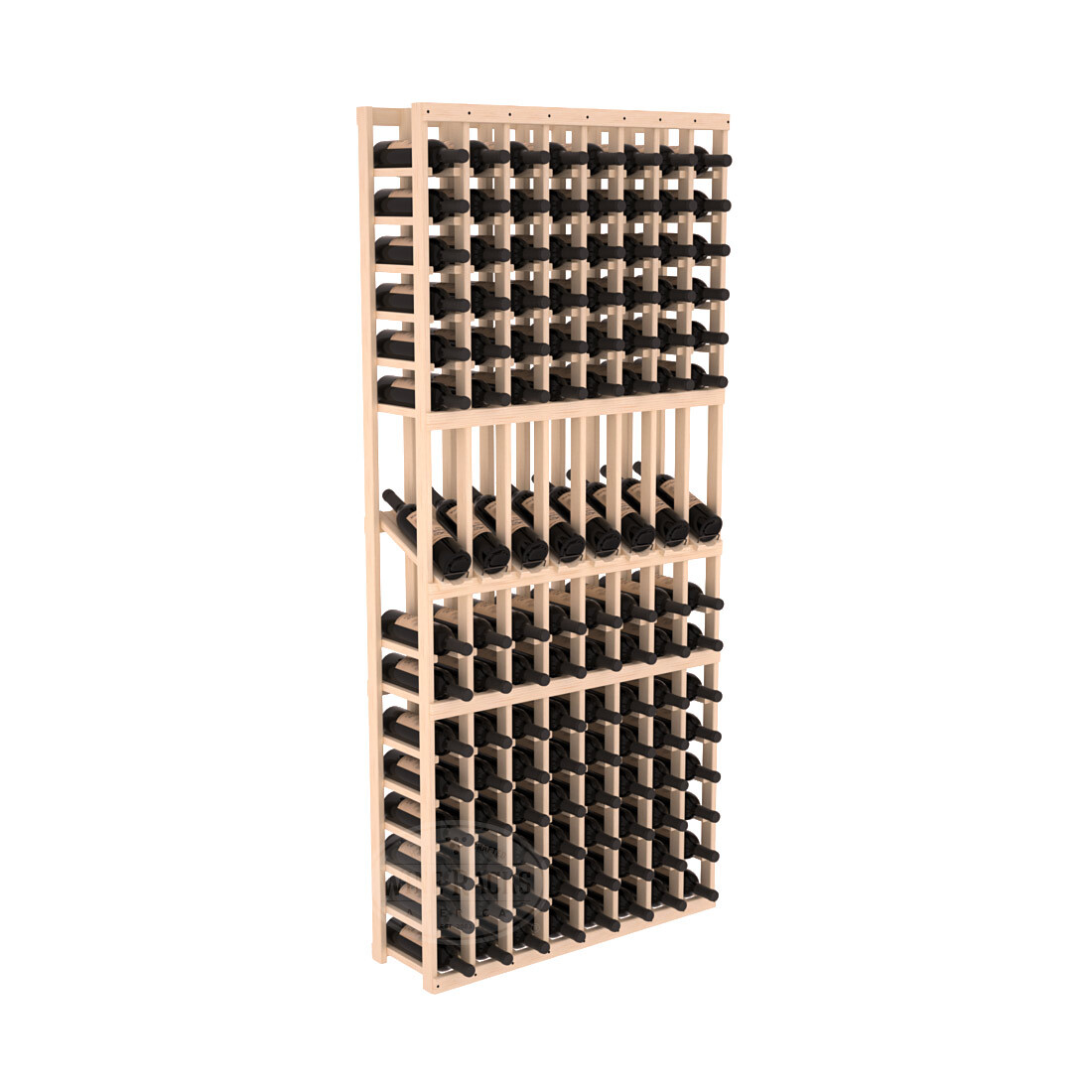 InstaCellar 8 Column Display Row Rack – Ponderosa Pine / Unstained