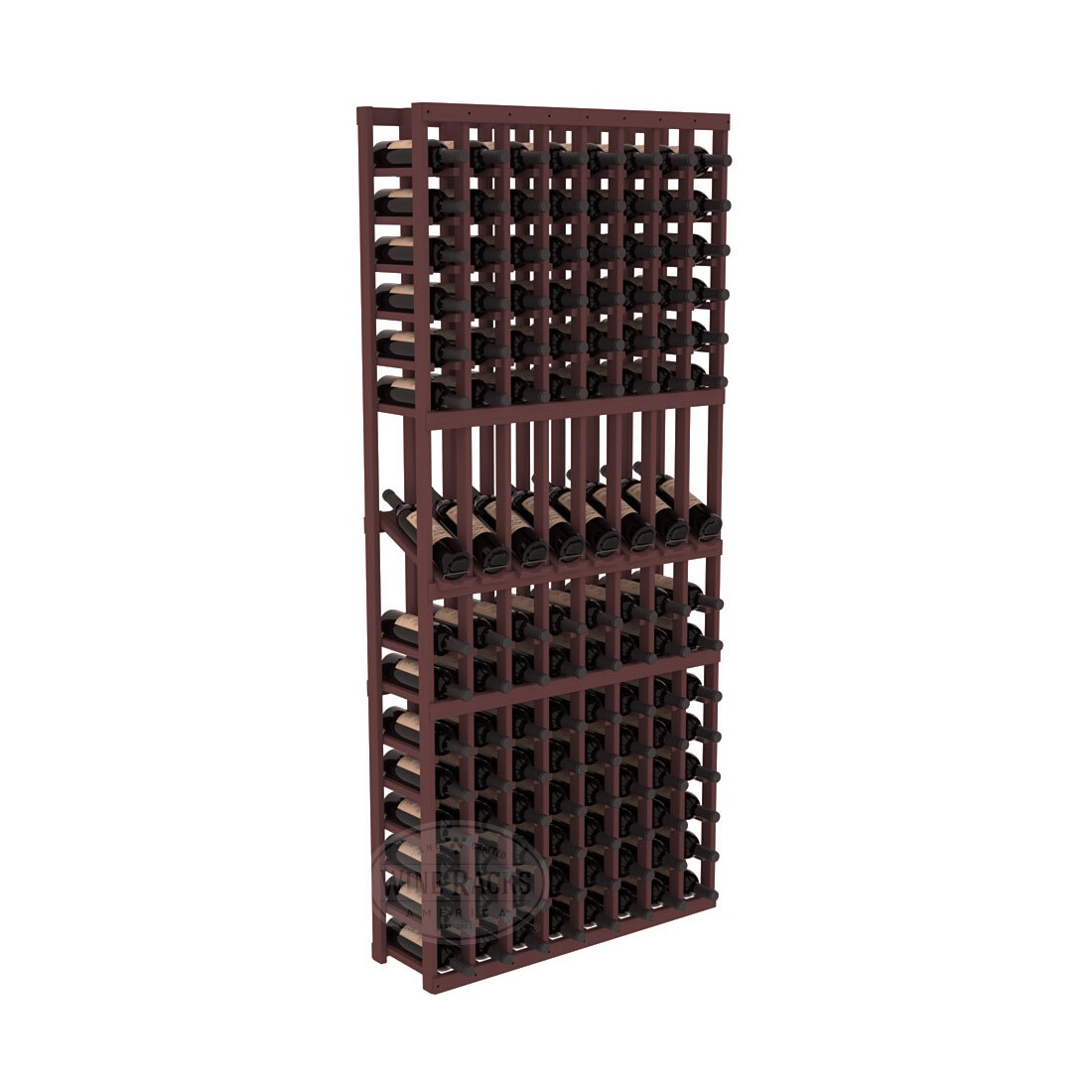 InstaCellar 8 Column Display Row Rack – Ponderosa Pine / Walnut stained