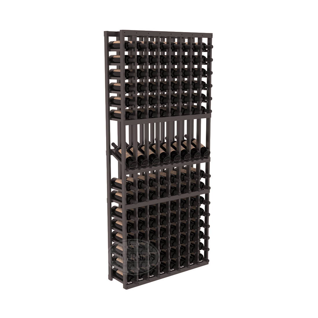 InstaCellar 8 Column Display Row Rack – Ponderosa Pine / Black stained