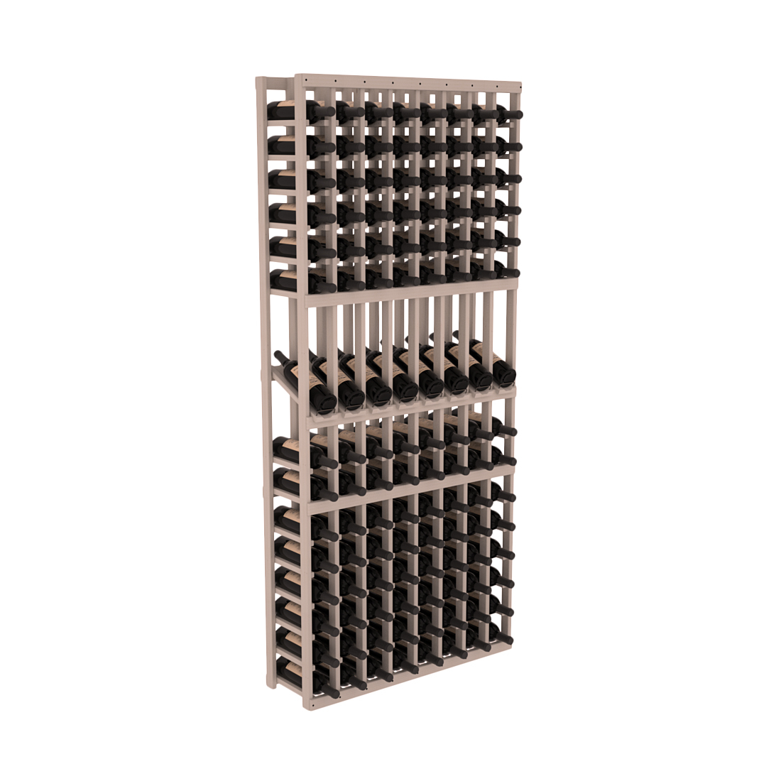 InstaCellar 8 Column Display Row Rack – Ponderosa Pine / Greywash stained