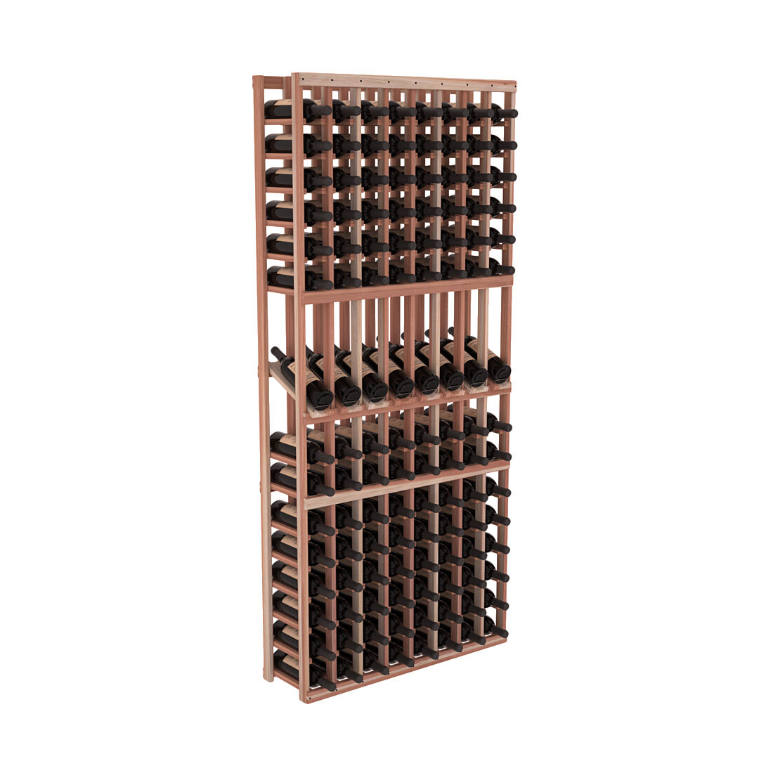 InstaCellar 8 Column Display Row Rack – Premium Redwood / Unstained
