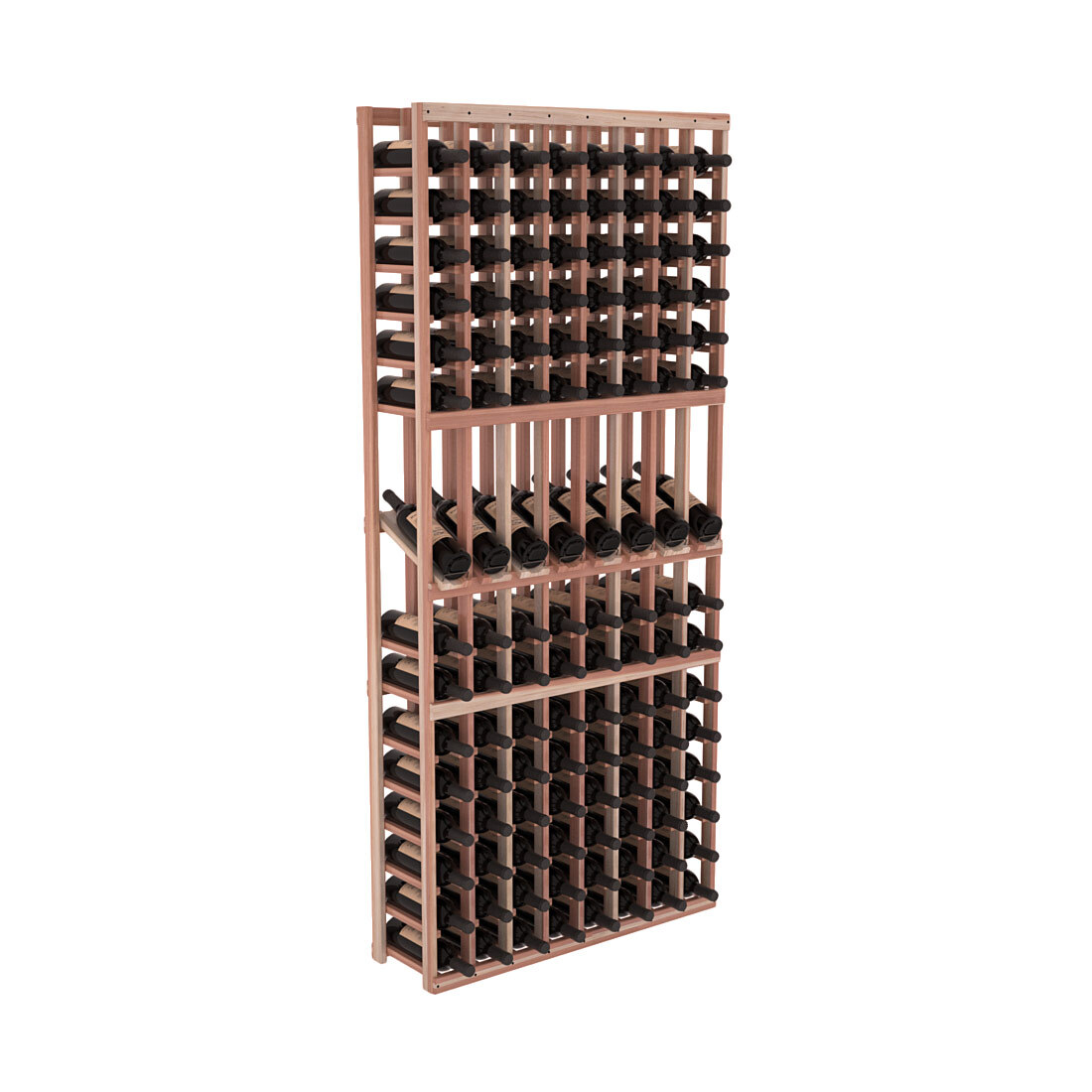 InstaCellar 8 Column Display Row Rack – Premium Redwood / Unstained