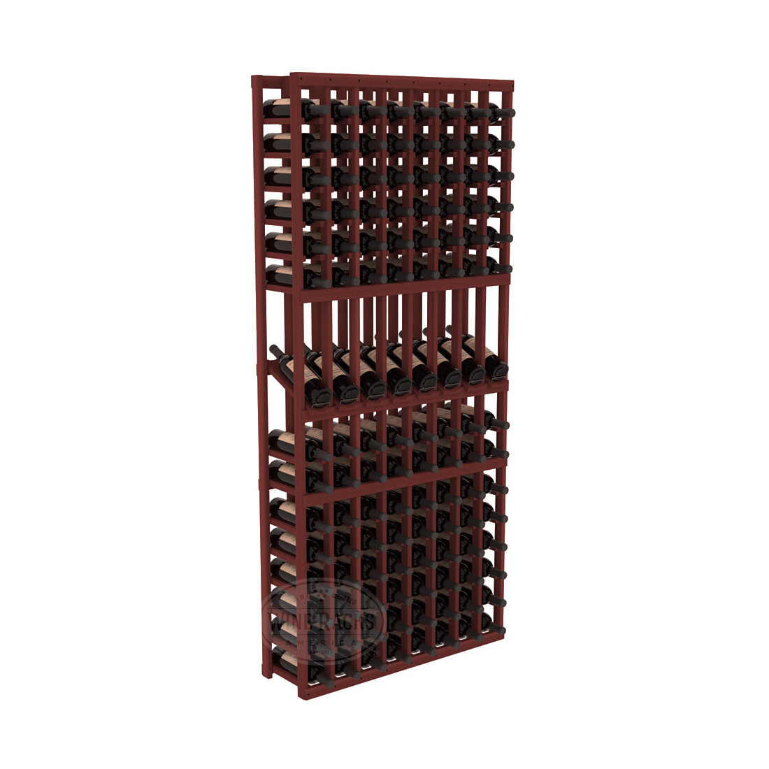 InstaCellar 8 Column Display Row Rack – Premium Redwood / Cherry stained