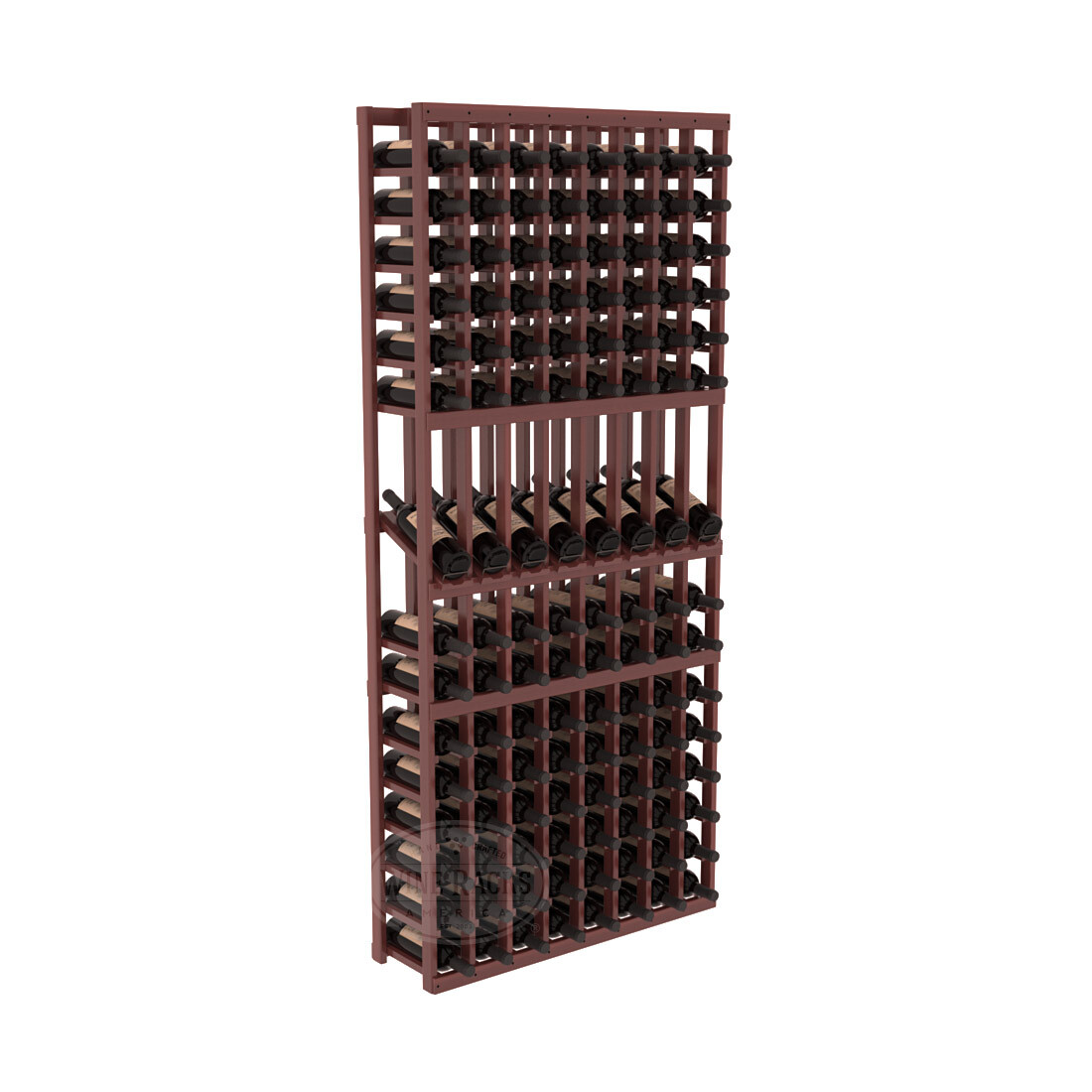 InstaCellar 8 Column Display Row Rack – Premium Redwood / Cherry stained