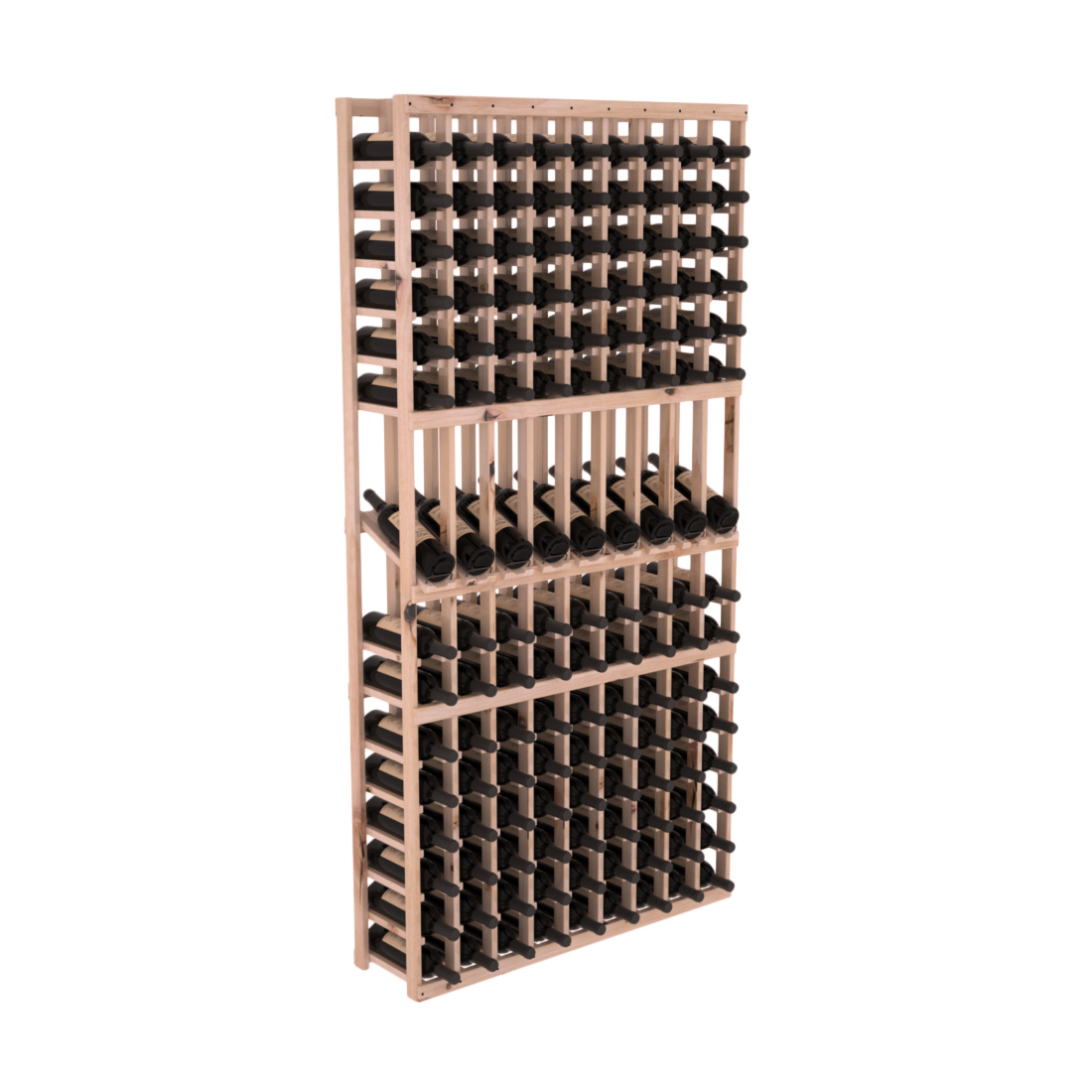 InstaCellar 9 Column Display Row Rack – Knotty Alder / Unstained