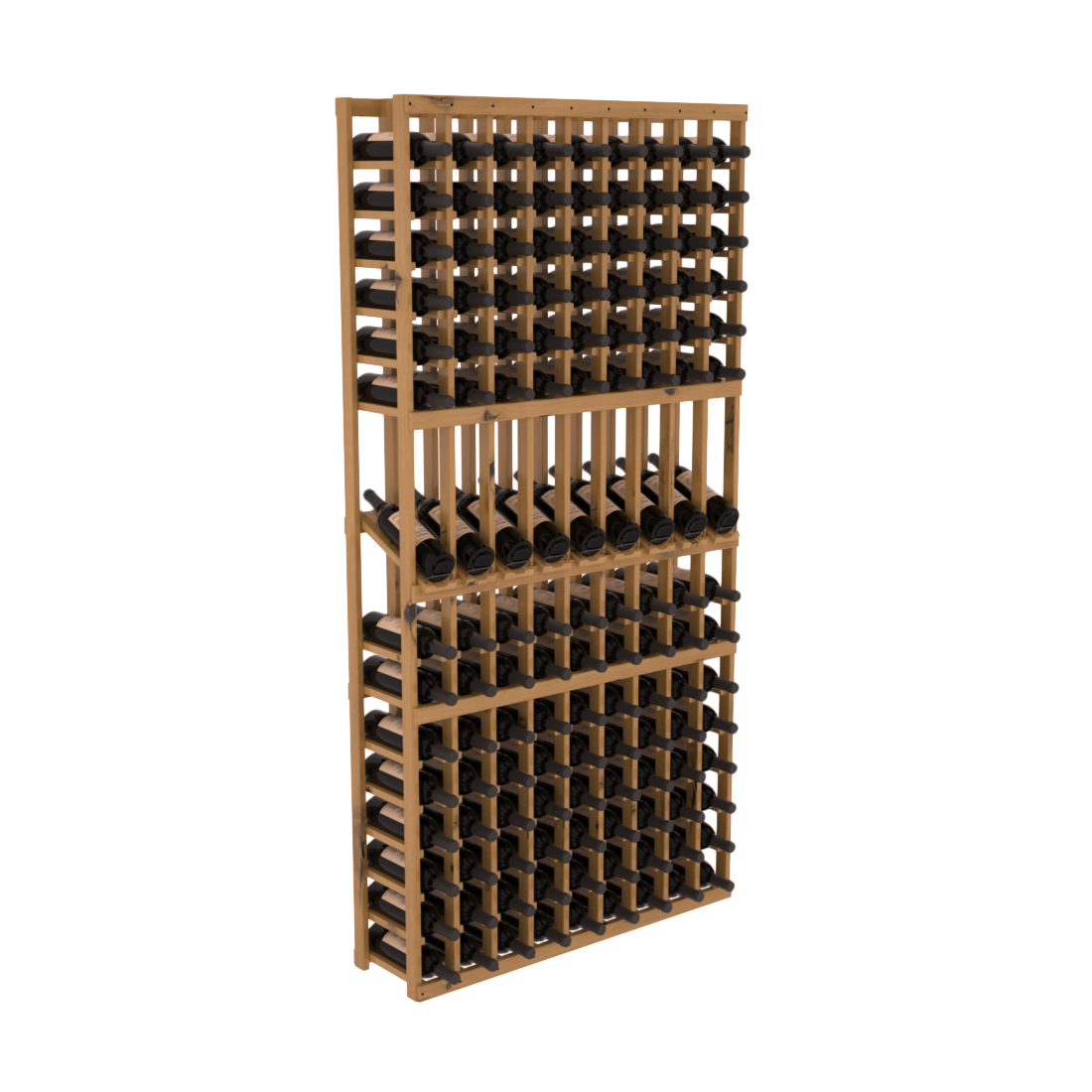 InstaCellar 9 Column Display Row Rack – Knotty Alder / Oak stained