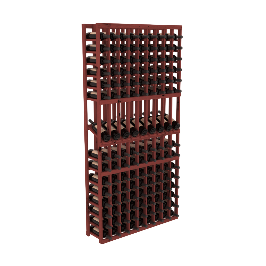 InstaCellar 9 Column Display Row Rack – Knotty Alder / Cherry stained