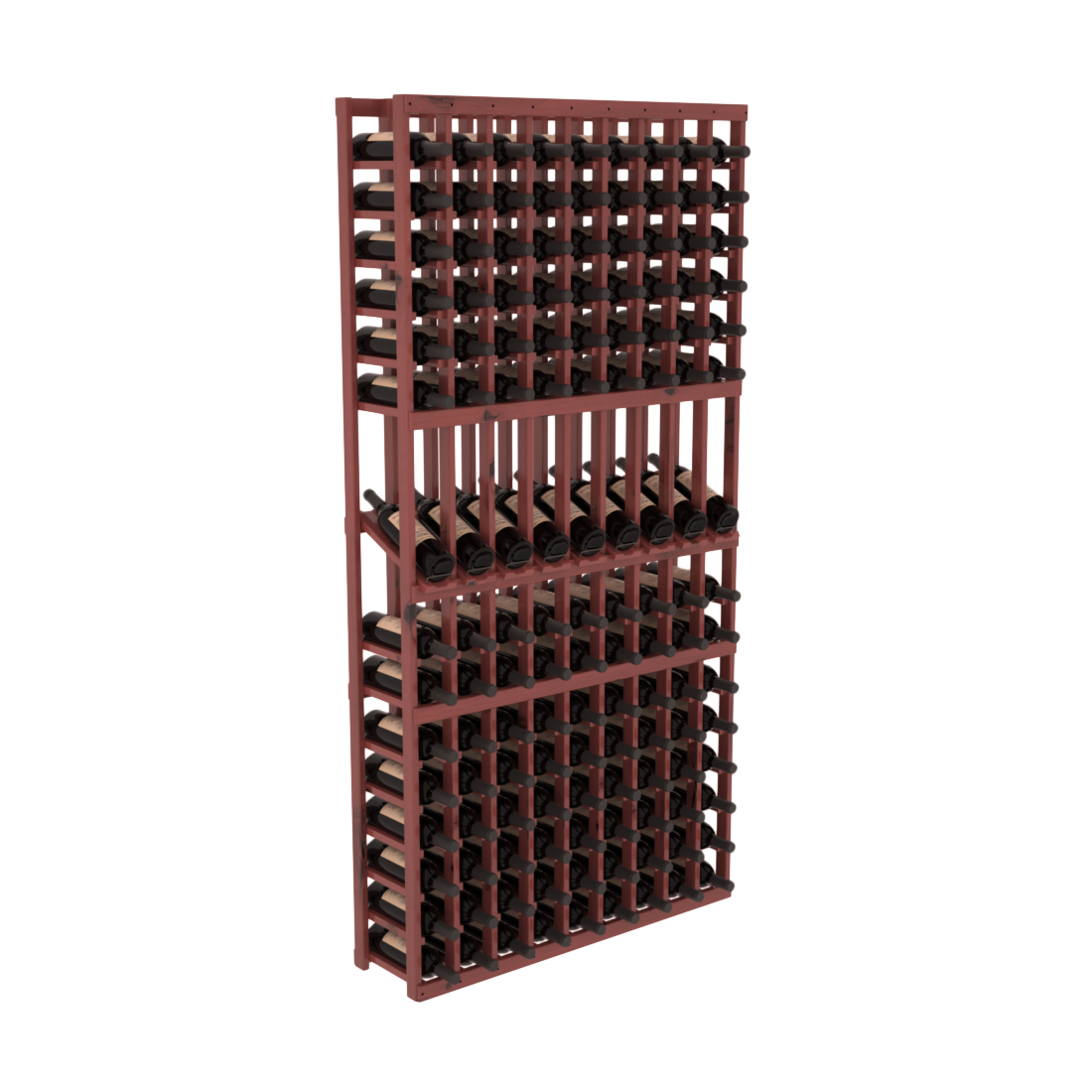 InstaCellar 9 Column Display Row Rack – Knotty Alder / Cherry stained