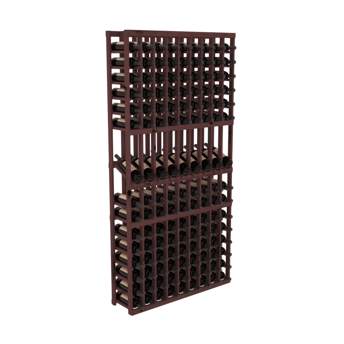 InstaCellar 9 Column Display Row Rack – Knotty Alder / Walnut stained
