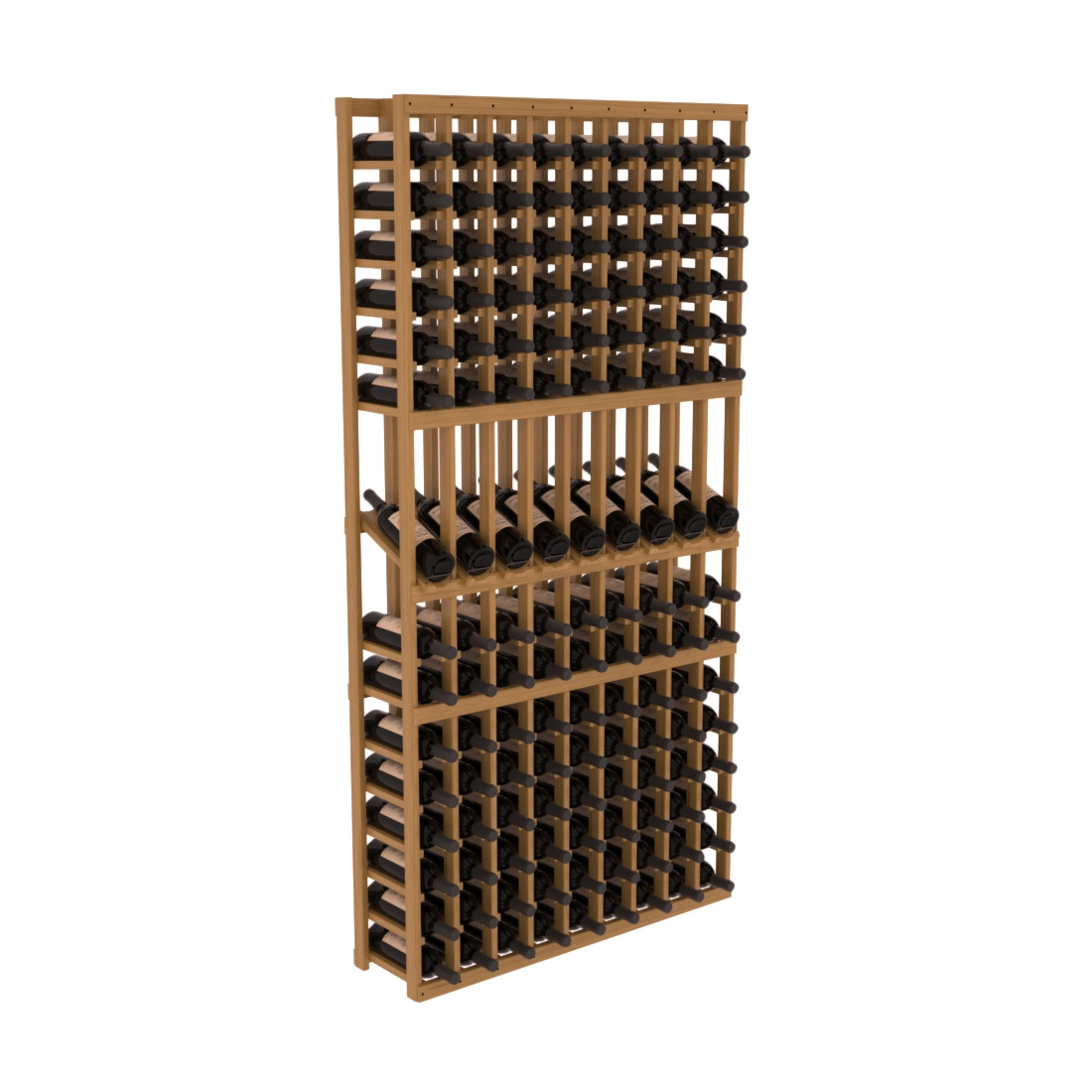 InstaCellar 9 Column Display Row Rack – Grand Mahogany / Oak stained