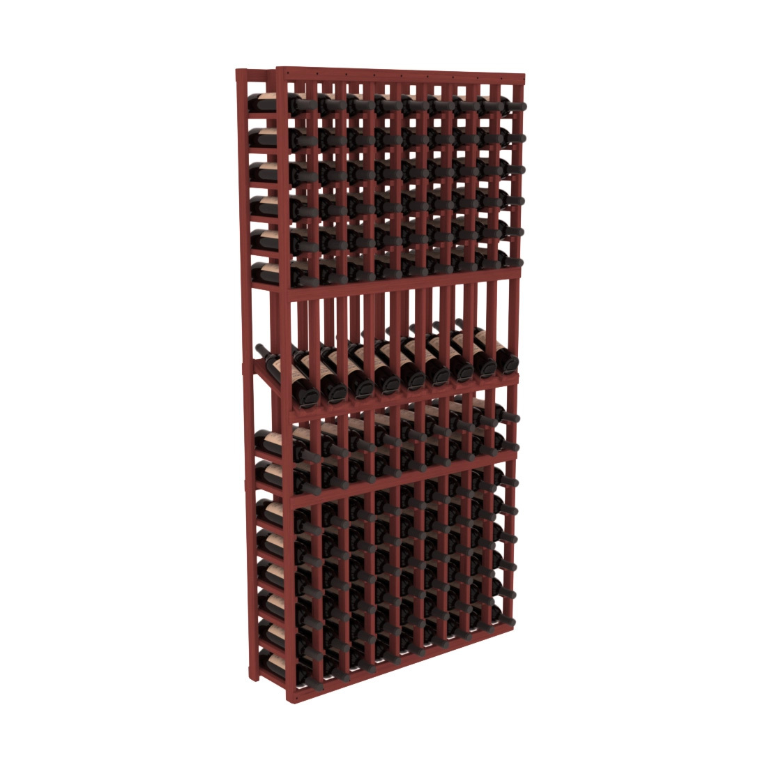 InstaCellar 9 Column Display Row Rack – Grand Mahogany / Cherry stained