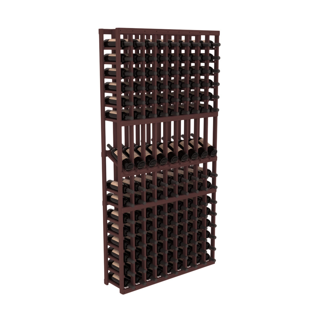 InstaCellar 9 Column Display Row Rack – Grand Mahogany / Walnut stained