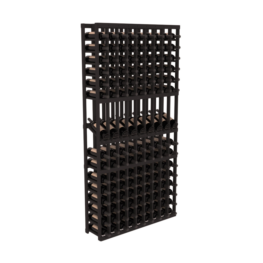 InstaCellar 9 Column Display Row Rack – Grand Mahogany / Black stained