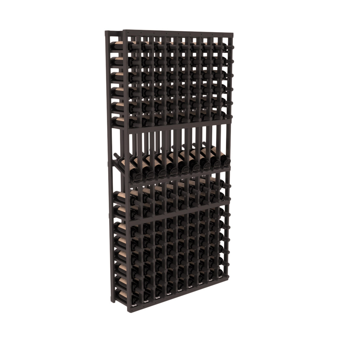 InstaCellar 9 Column Display Row Rack – Grand Mahogany / Black stained