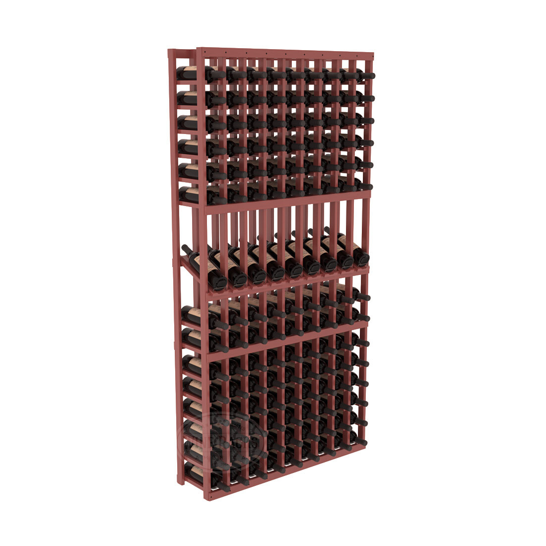InstaCellar 9 Column Display Row Rack – Ponderosa Pine / Cherry stained