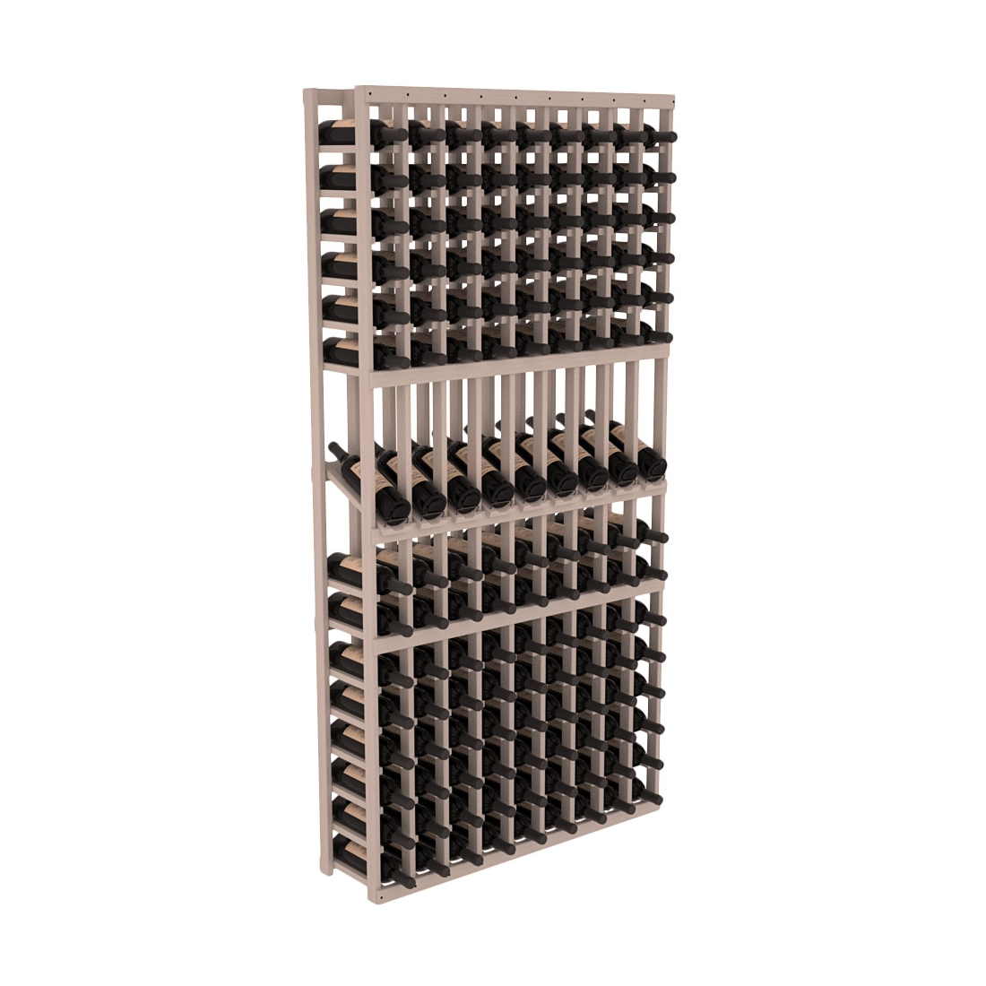 InstaCellar 9 Column Display Row Rack – Ponderosa Pine / Greywash stained