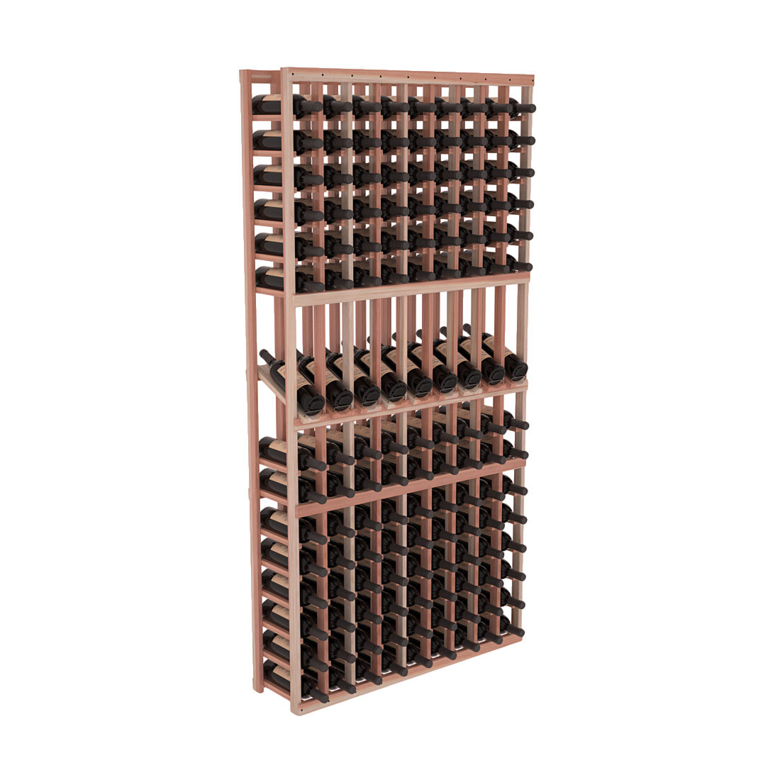 InstaCellar 9 Column Display Row Rack – Premium Redwood / Unstained
