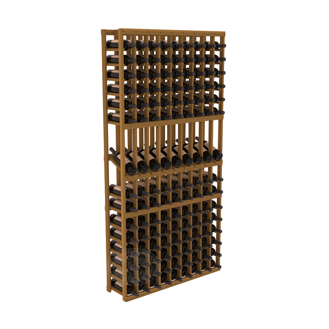 InstaCellar 9 Column Display Row Rack – Premium Redwood / Oak stained
