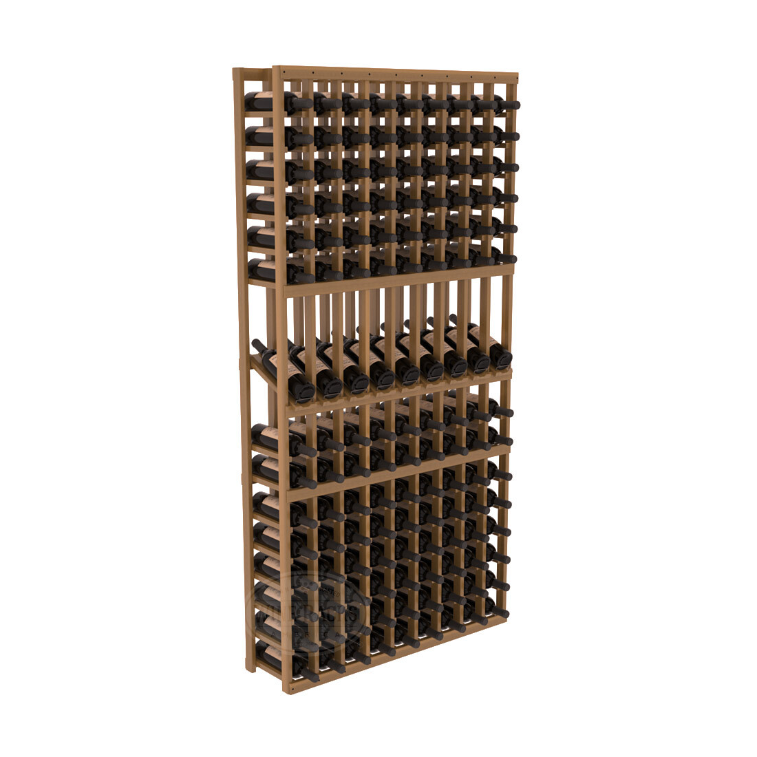 InstaCellar 9 Column Display Row Rack – Premium Redwood / Oak stained