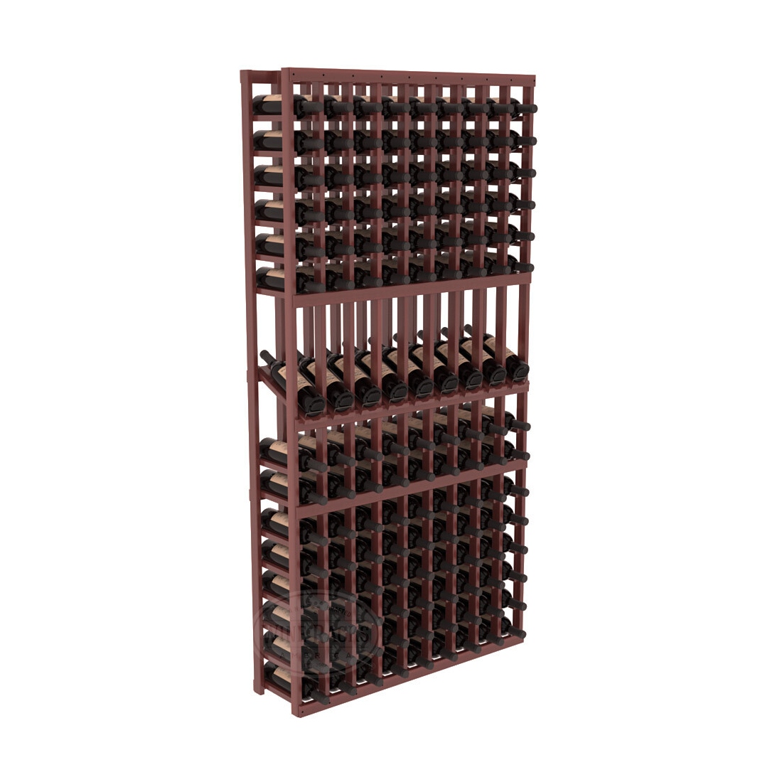 InstaCellar 9 Column Display Row Rack – Premium Redwood / Cherry stained