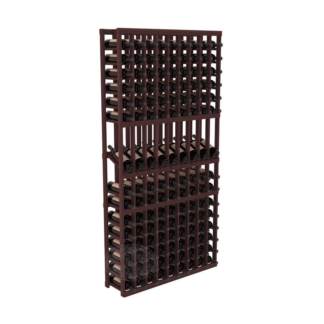 InstaCellar 9 Column Display Row Rack – Premium Redwood / Walnut stained