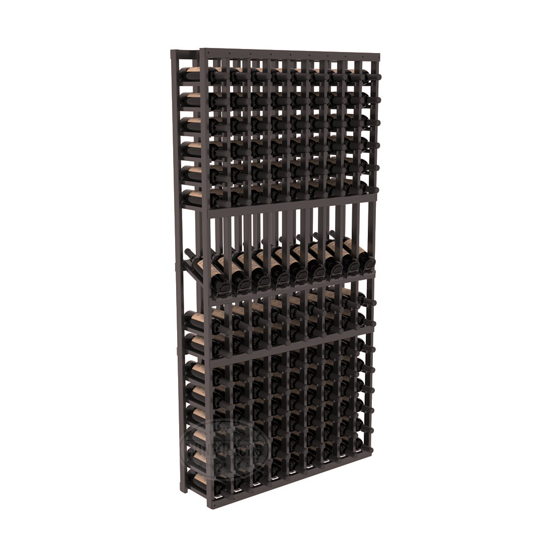 InstaCellar 9 Column Display Row Rack – Premium Redwood / Black stained