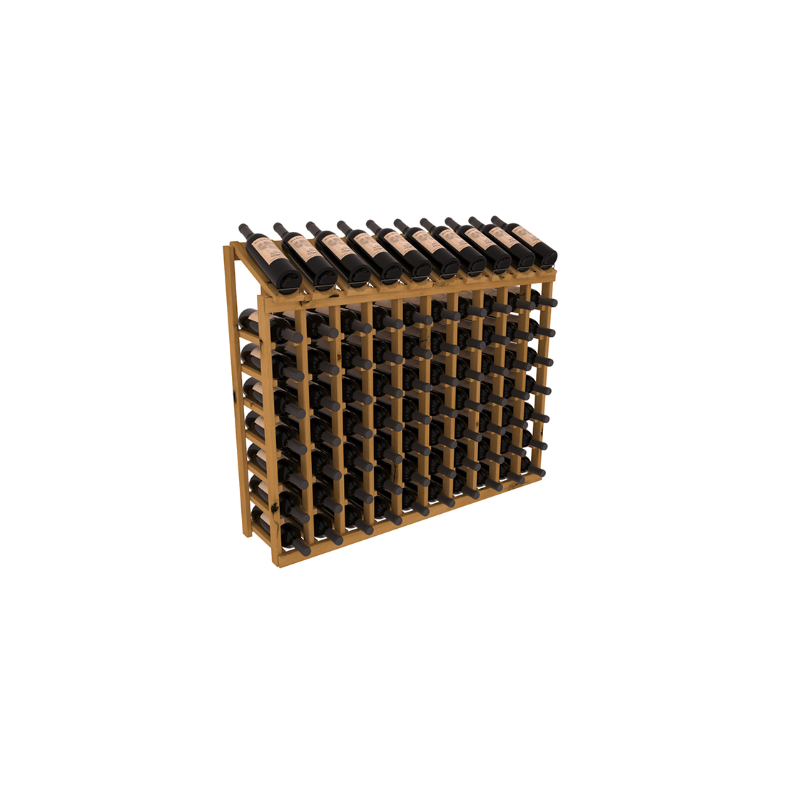 InstaCellar 10 Column, 8R Display Top Rack – Alder / Oak stained
