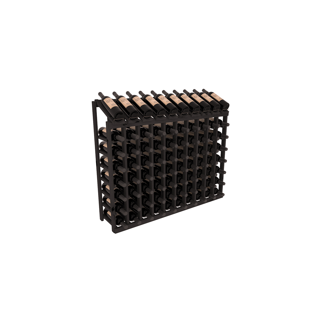 InstaCellar 10 Column, 8R Display Top Rack – Alder / Black stained