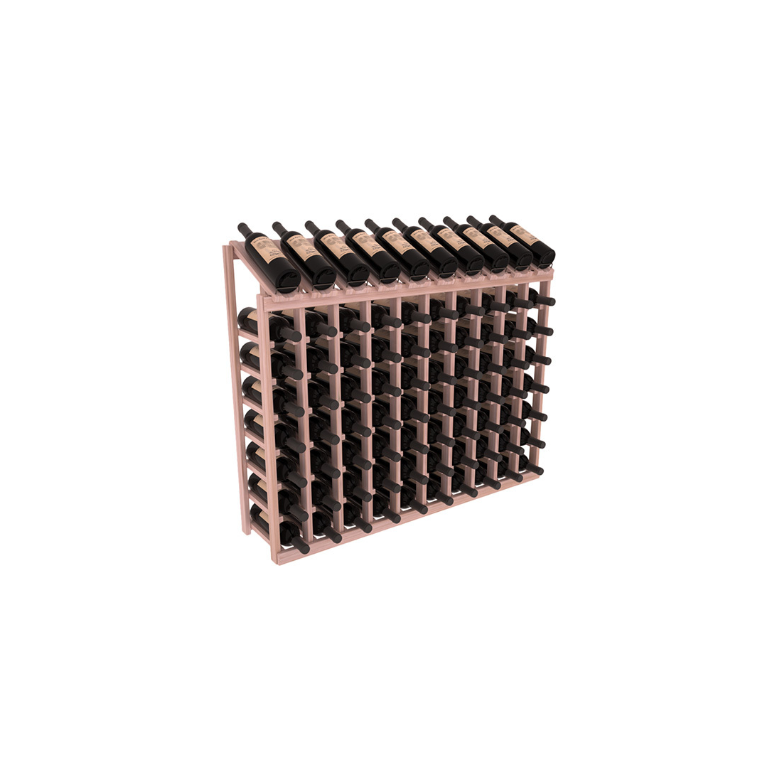 InstaCellar 10 Column, 8R Display Top Rack – Grand Mahogany / Unstained