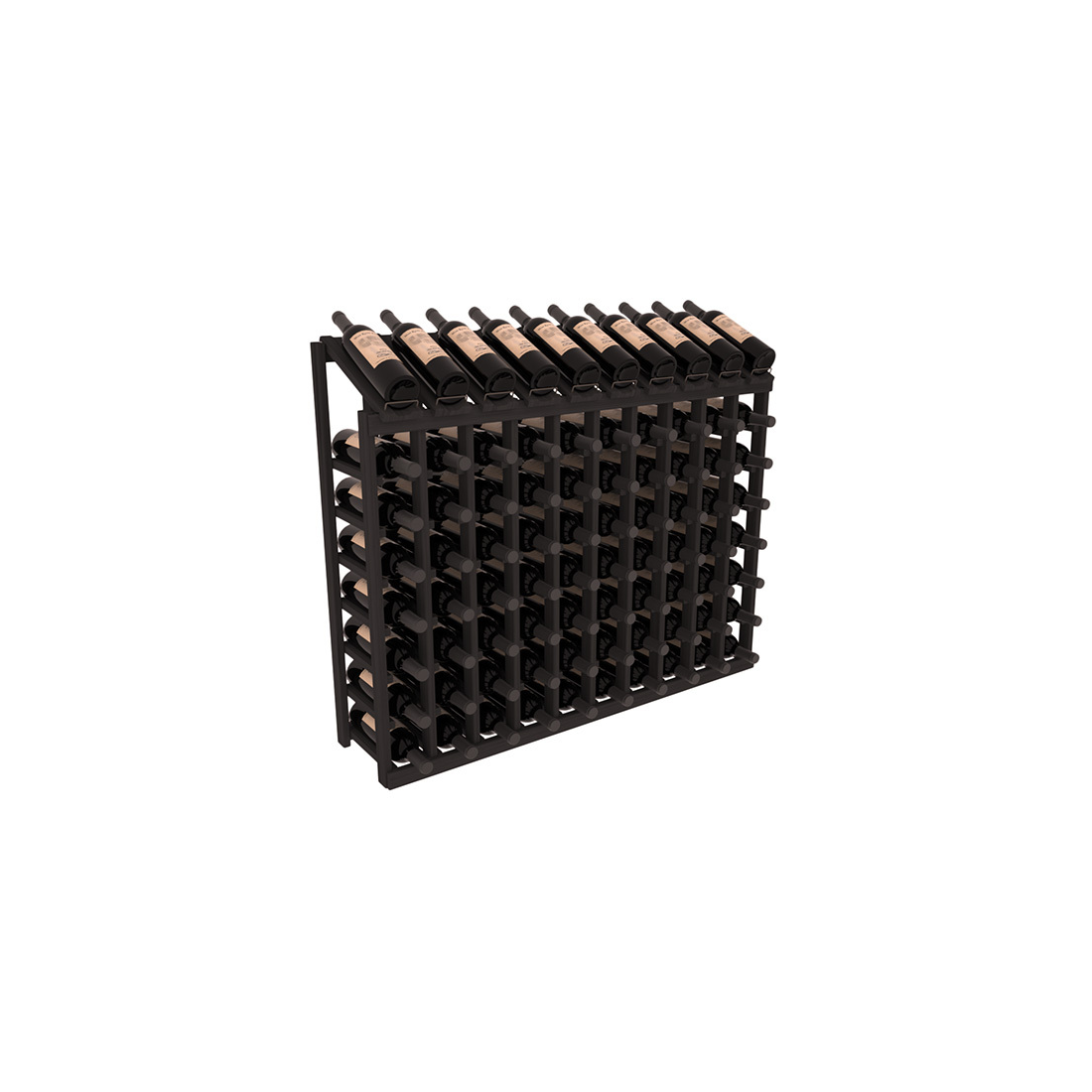 InstaCellar 10 Column, 8R Display Top Rack – Grand Mahogany / Black stained