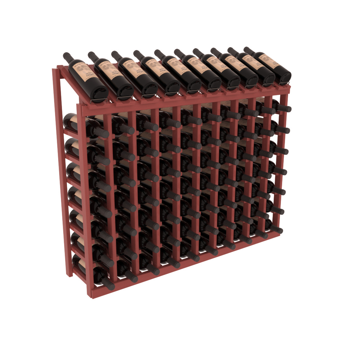 InstaCellar 10 Column, 8R Display Top Rack – Pine / Cherry stained