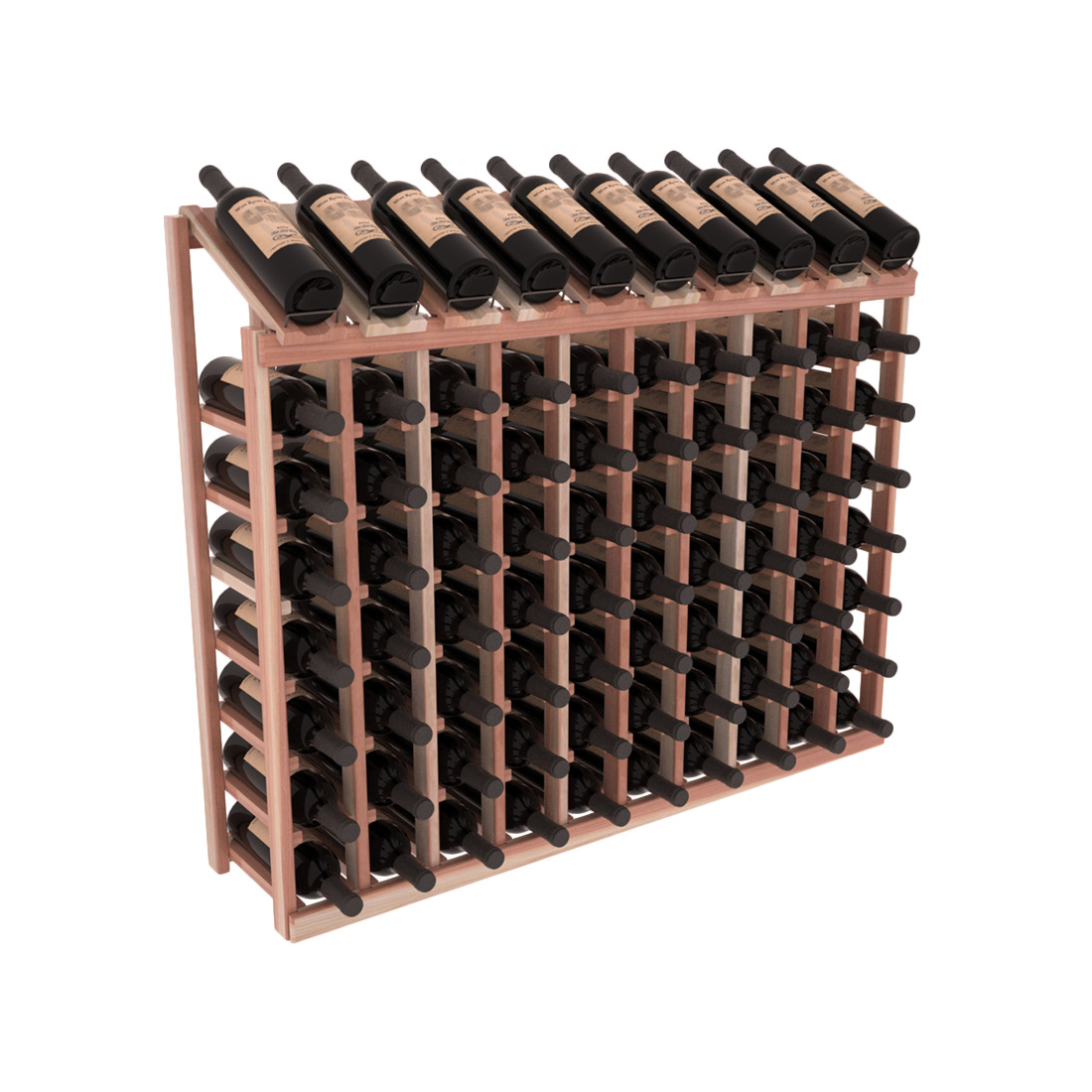 InstaCellar 10 Column, 8R Display Top Rack – Redwood / Unstained