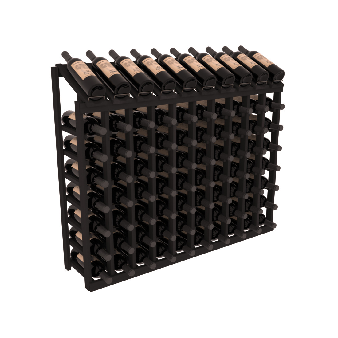 InstaCellar 10 Column, 8R Display Top Rack – Redwood / Black stained