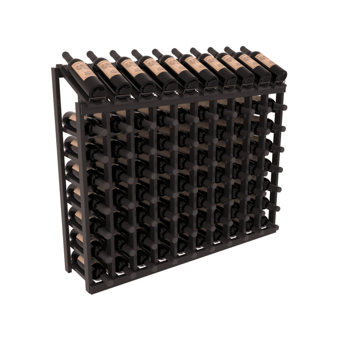 InstaCellar 10 Column, 8R Display Top Rack – Redwood / Black stained