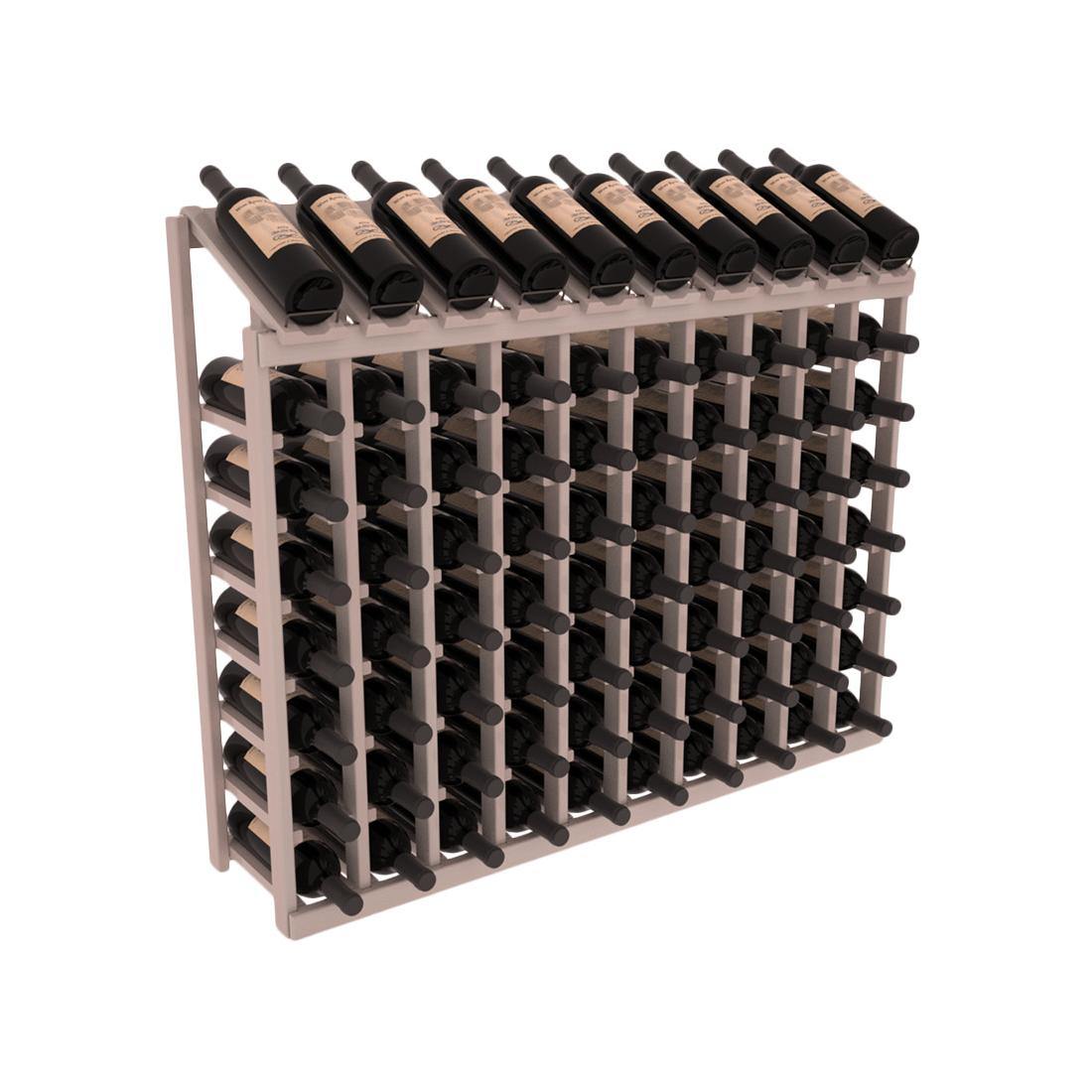 InstaCellar 10 Column, 8R Display Top Rack – Redwood / Greywash stained