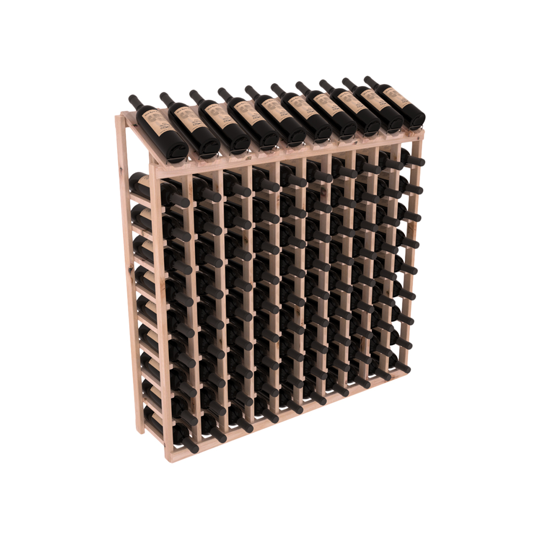 InstaCellar 10 Column, 10R Display Top Rack – Alder / Oak stained